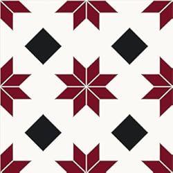 Losetas Vinilo Pared Baño WallPops FP2482 Orion Azulejos adhesivos, rojo, juego de 10 unidades
