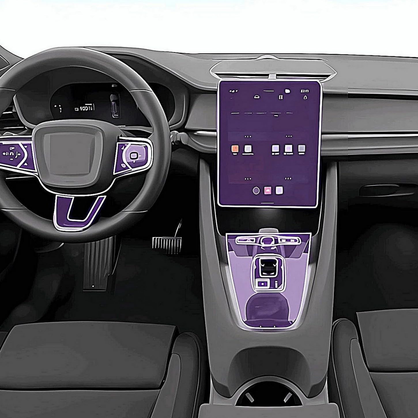 Film protection Polestar 2 console centrale voiture finition premium anti-rayures