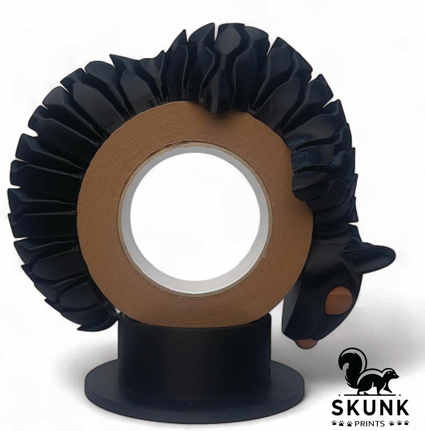 HyperFlexi™ Desk-Size Squirrel — Executive Desk Toy — Real-Squirrel Feel, Articulated Chainmail Mesh, Tactile Motion — 3D-Printed — Skunk Prints LLC (Black)