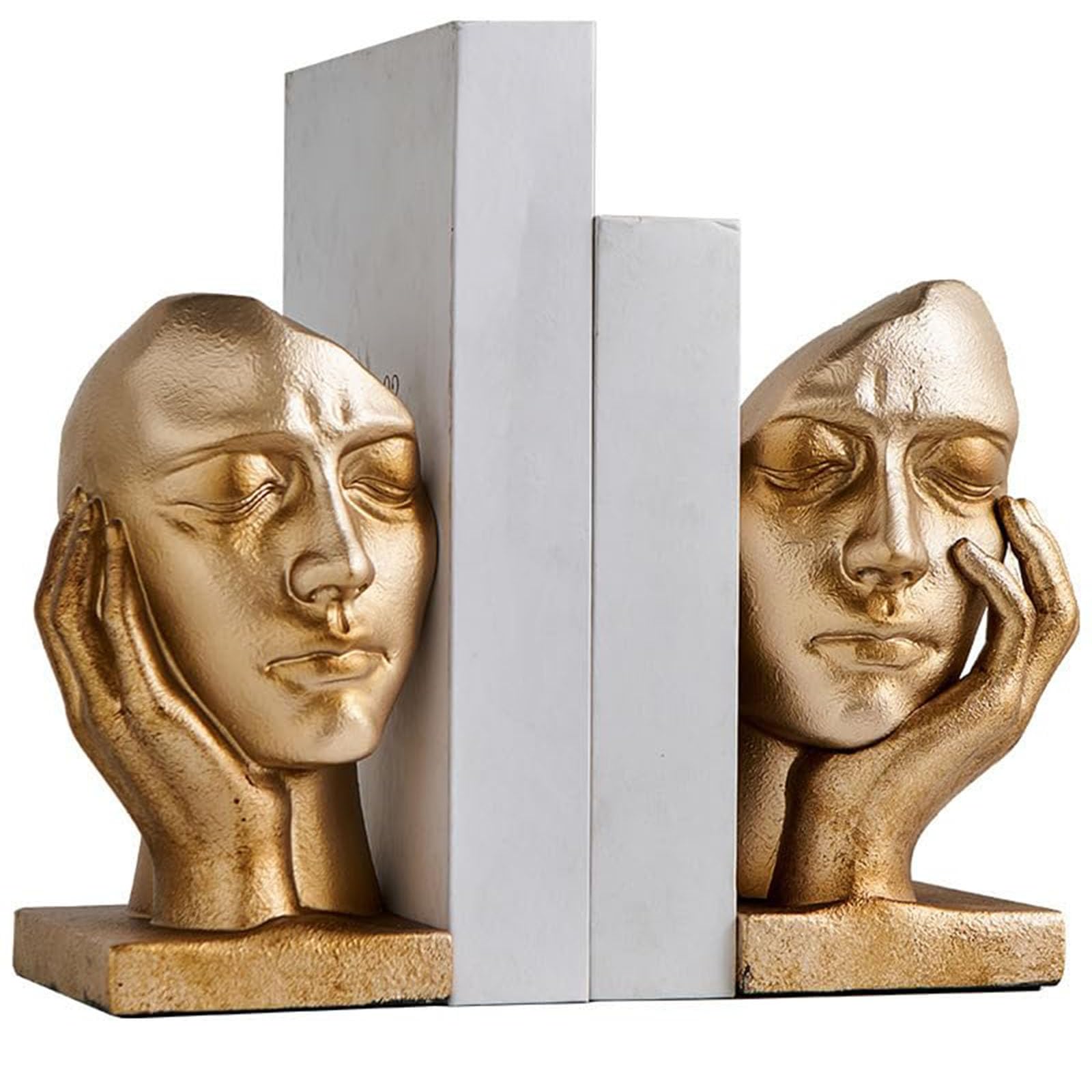 YXCQHZM Thinker Statue Resin Thinker Sculpture Decorative Modern Bookends Bookshelf Decoration (1 Pair)