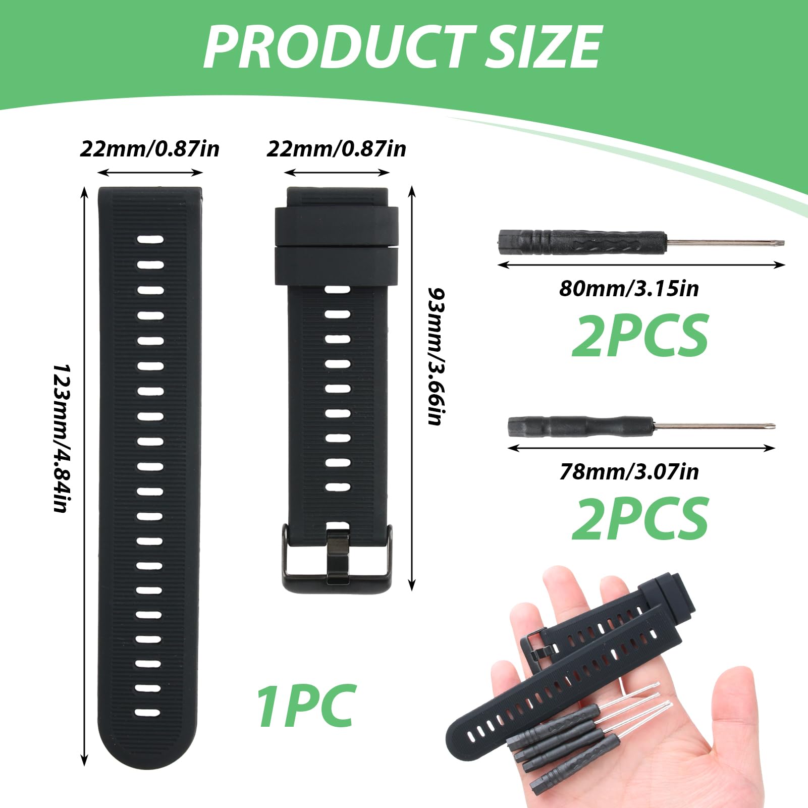 Replacement Strap for Garmin Forerunner 945/Forerunner 935,Silicone watch strap Kit,Adjustable Waterproof Sport Band Fits Fenix 6/5 - Image 2