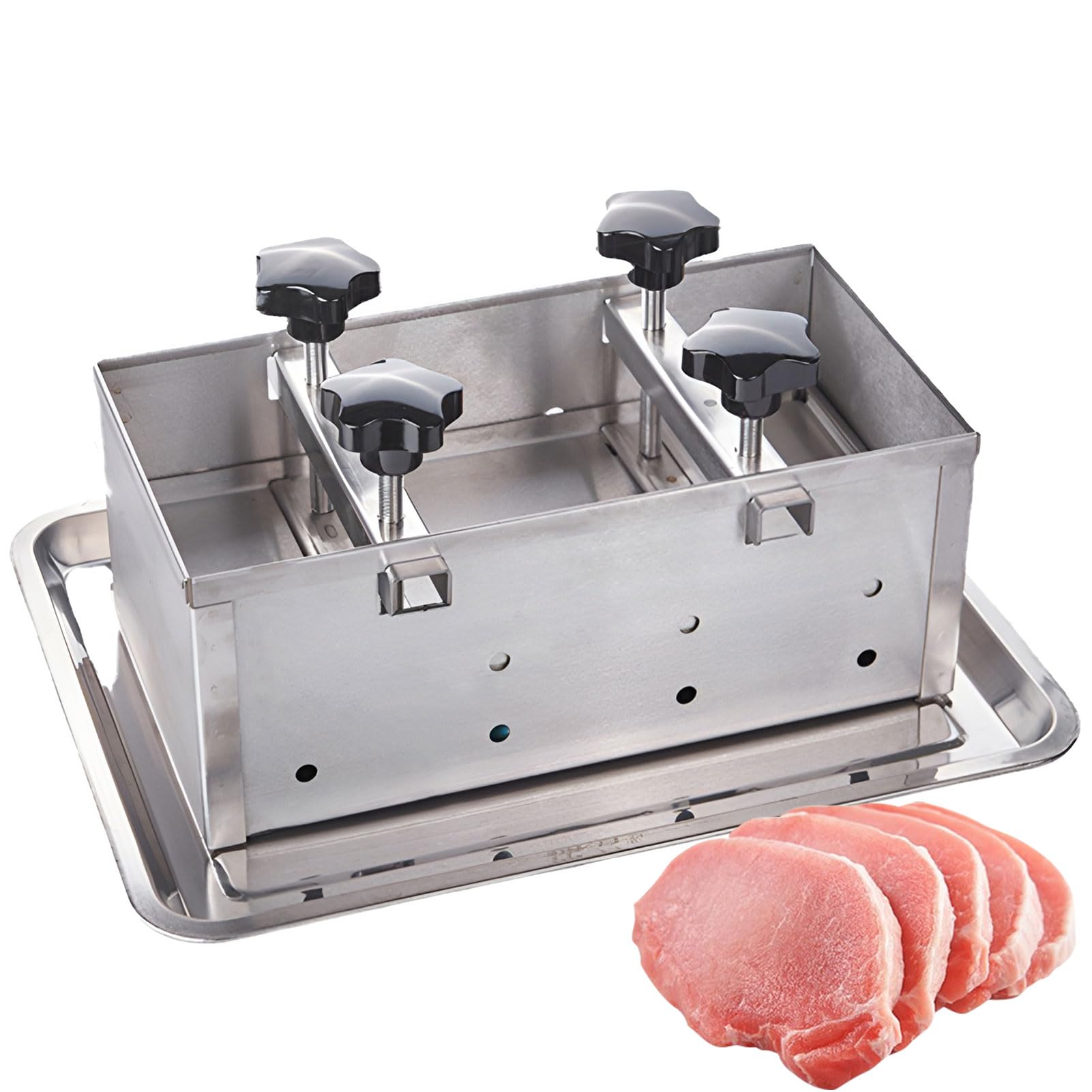 Molde de prensa de jamón de acero inoxidable, prensa de doble tornillo para carne, hamburguesas rellenas, deslizadores, barbacoa, parrilla, carne de res, 2 kg