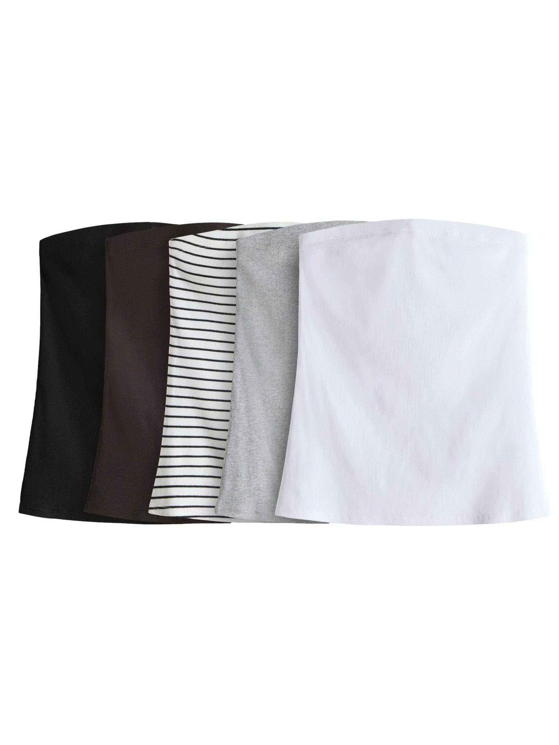 THE SET Femme Haut Bandeau côtelé Pastel, Lot de 5