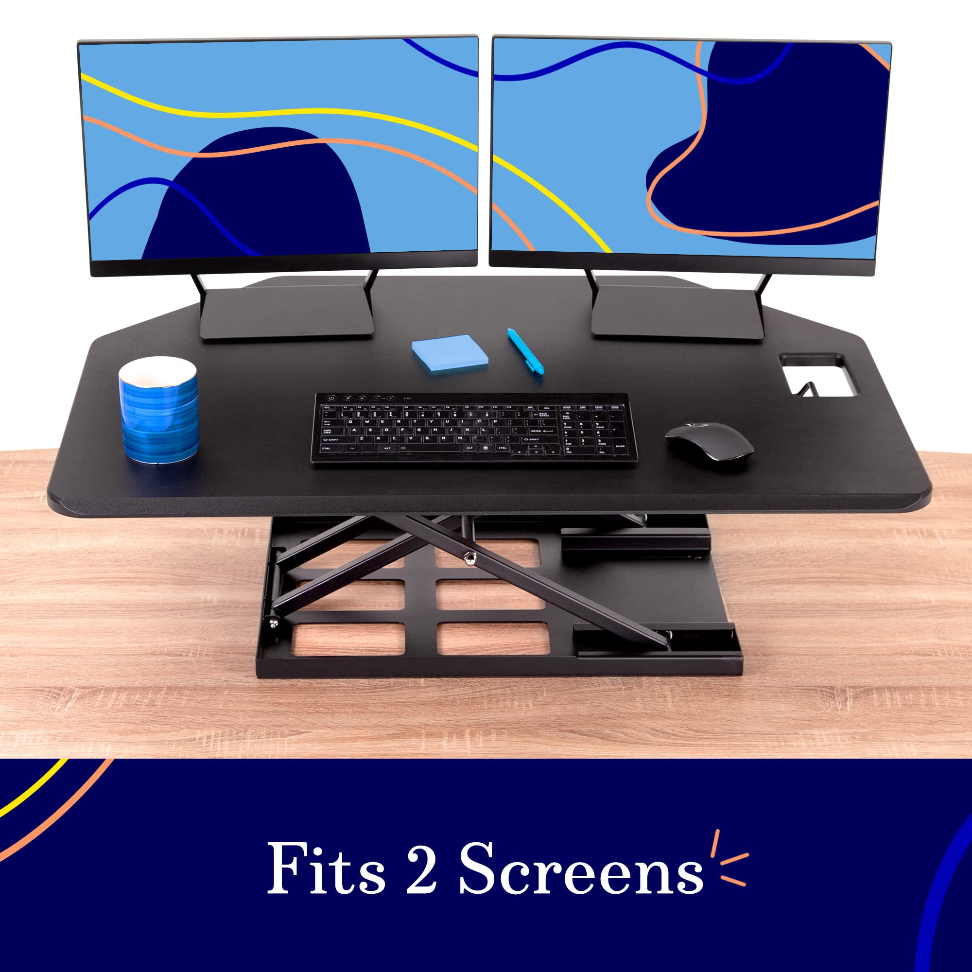 Stand Steady XElite Pro Premier Corner Standing Desk Converter Extra Large 40 Inch Sit to