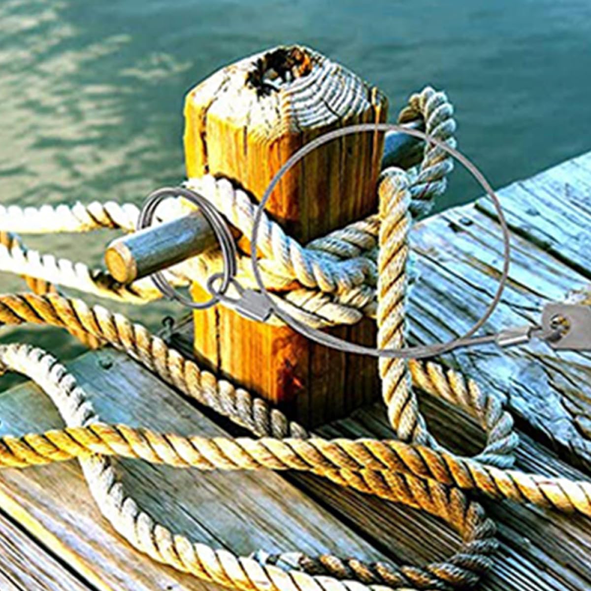 Pin de Sujeción Anticaída de Acero Inoxidable para Barco, Cable con Anilla de Liberación Rápida, 4 Piezas, Accesorios Náuticos Resistentes para Seguridad y Amarre en Navegación