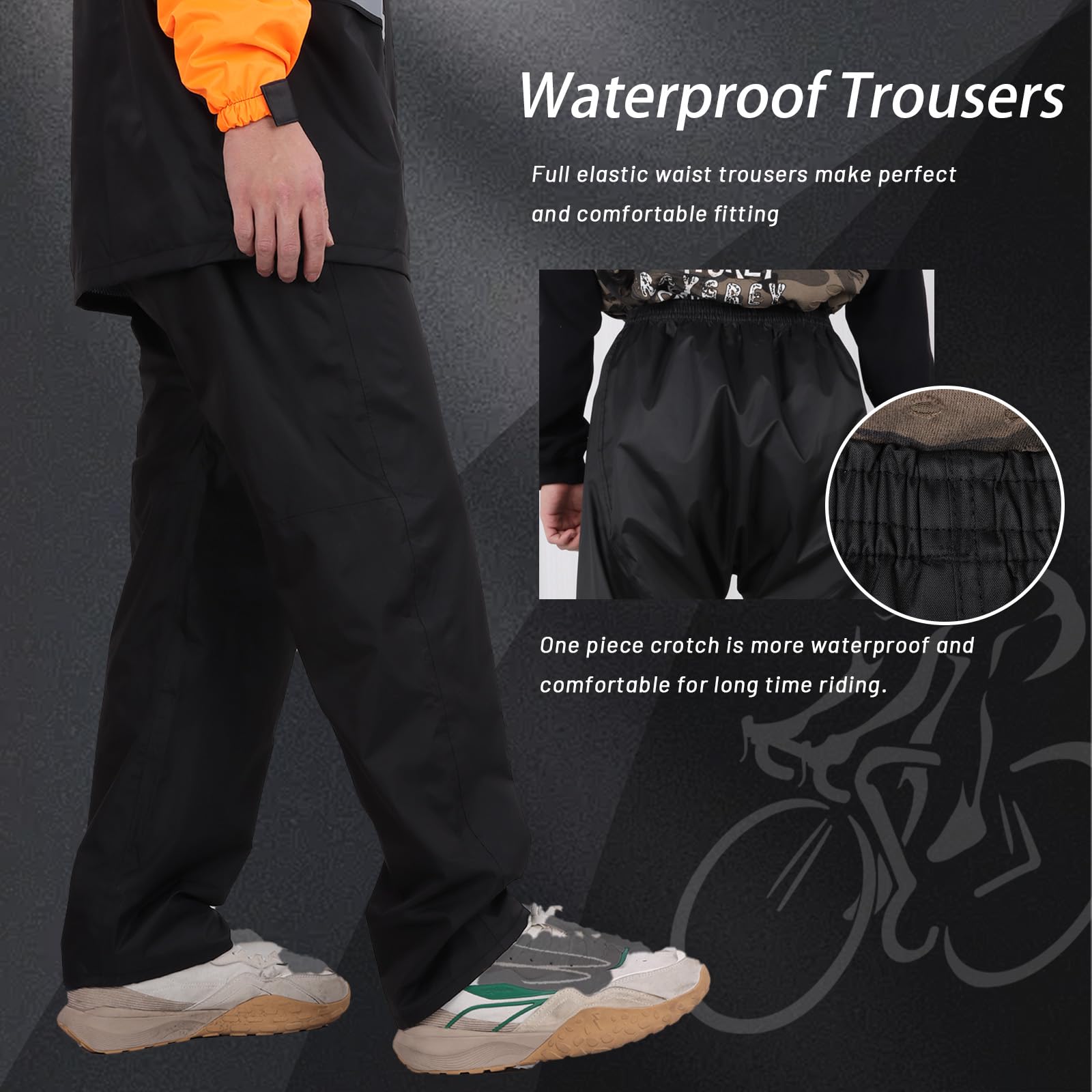 Combinaison de Pluie Imperméable, Veste et Pantalon de Pluie à Capuche Légers, Imperméable Veste de Pluie Unisexe d’extérieur, Vêtements de Pluie à Capuche Anti-tempête