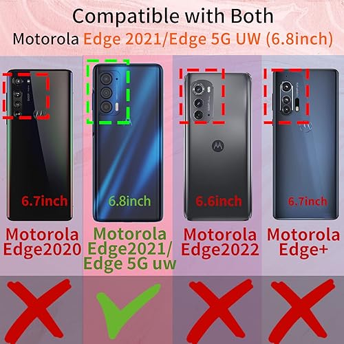 Miniatura 2 de Petitian Funda para Motorola Moto Edge 5G UW  Moto Edge 2021 Fundas para mujeres y niñas, en forma de corazón, elegante, femenino, lindo patrón
