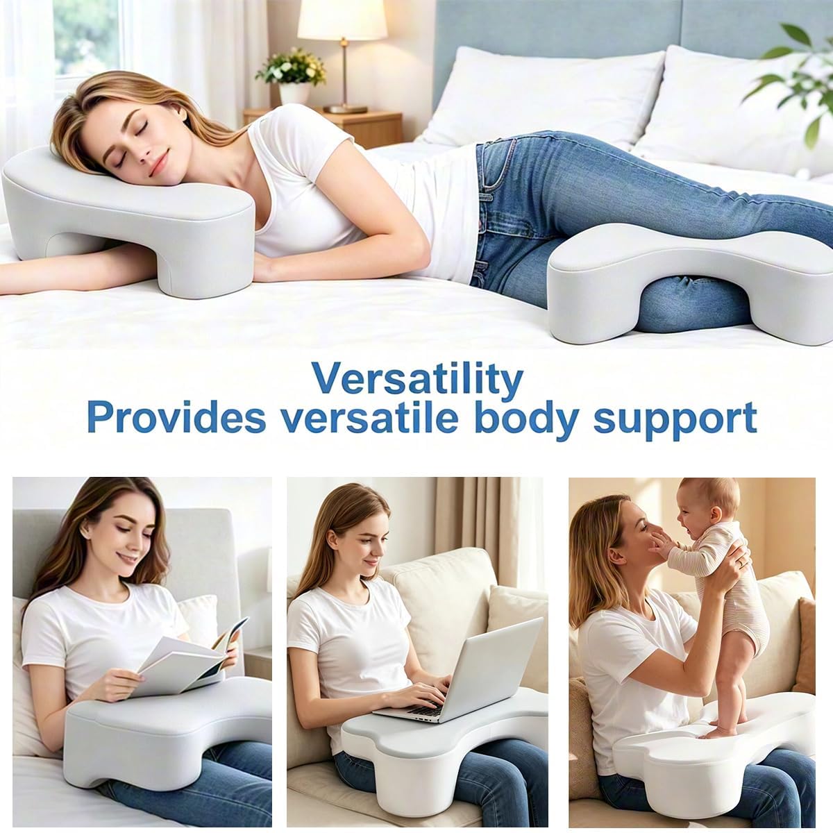 Side Sleeper Pillow with Arm Hole, Ergonomic Shoulder Pillow for Adults