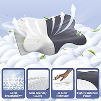 Vista 5 de Almohada cervical cervical para aliviar el dolor, almohada cervical ergonómica para dormir, almohada ortopédica de contorno para dormir de lado