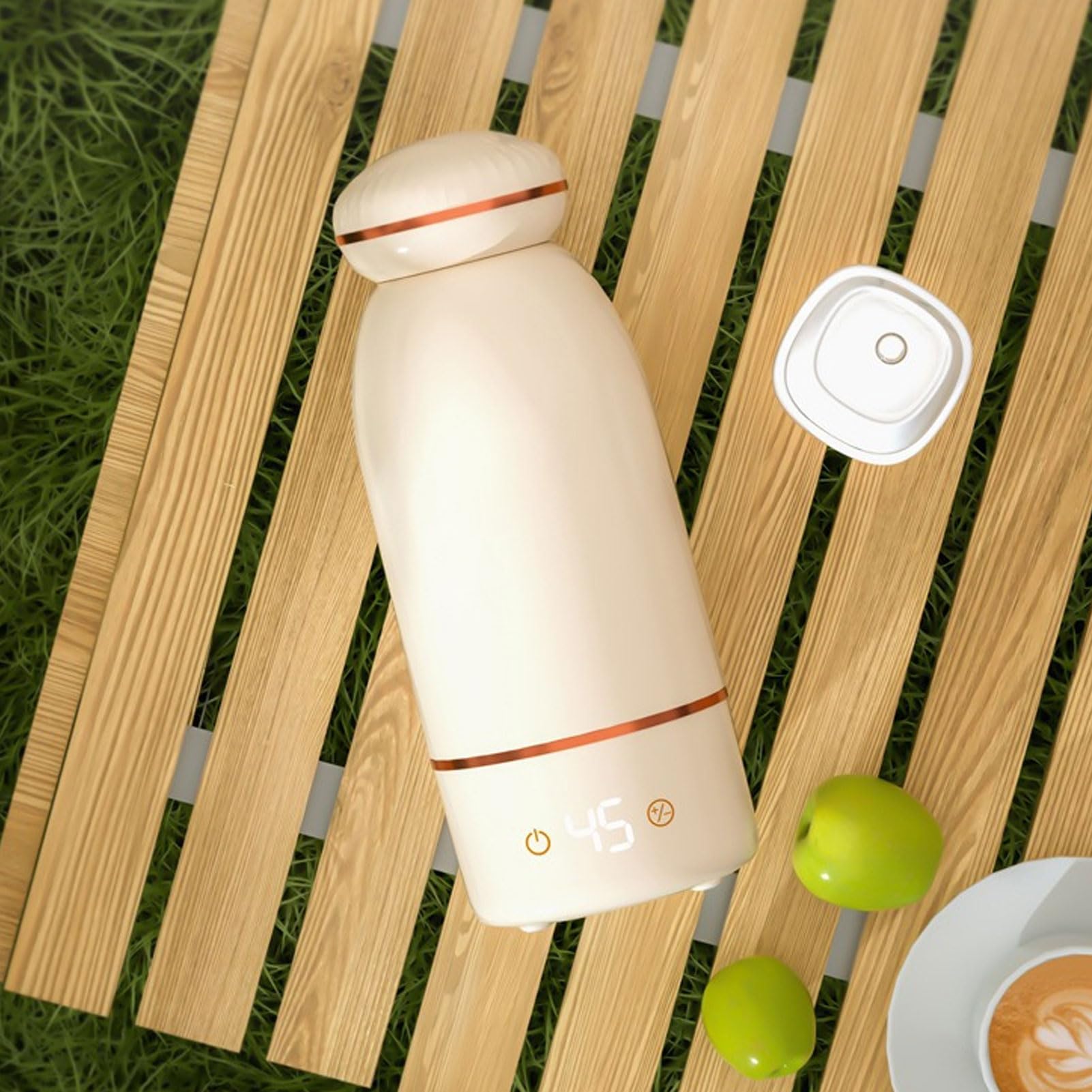 SENECESLI Chauffe-biberon 500 ML, Chauffe-biberon Portable avec Batterie 10000 MAh, Chauffe-Eau Rechargeable pour Le Lait Maternel