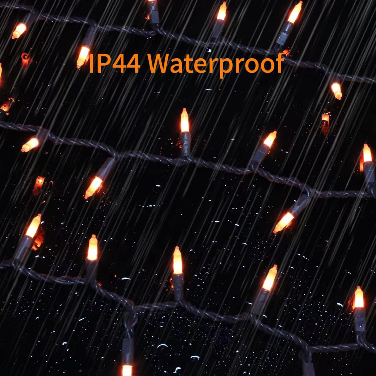 Brown Wire,Orange 100 Incandescent Bulb Mini String Lights for Indoor Halloween Tree Home Party Festival Decoration