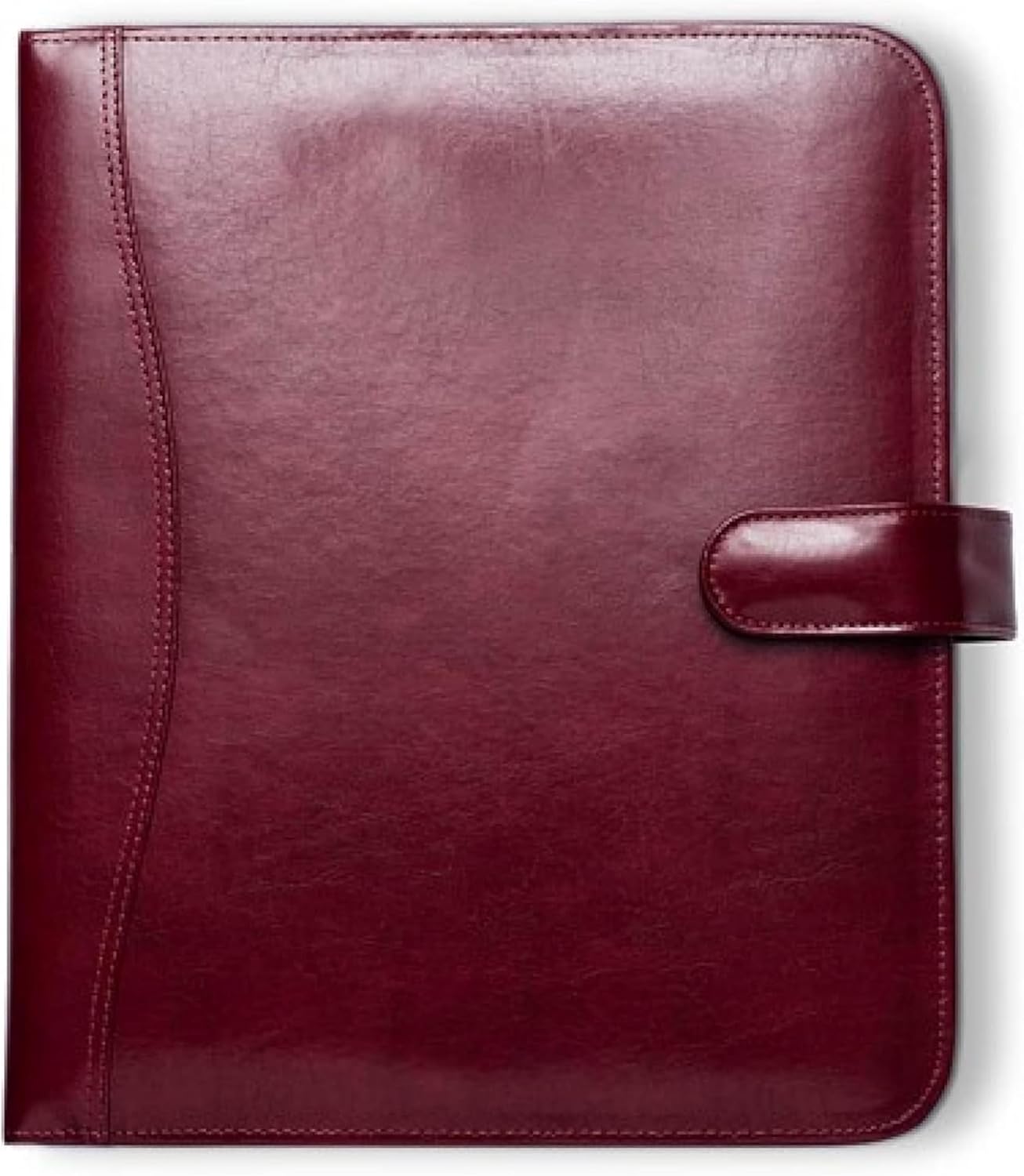 Planner Pad 7 Ring Loose Leaf Executive Size Cover, Fits 8 1/2” x 11” Size Planner Pages, Plum Faux Leather