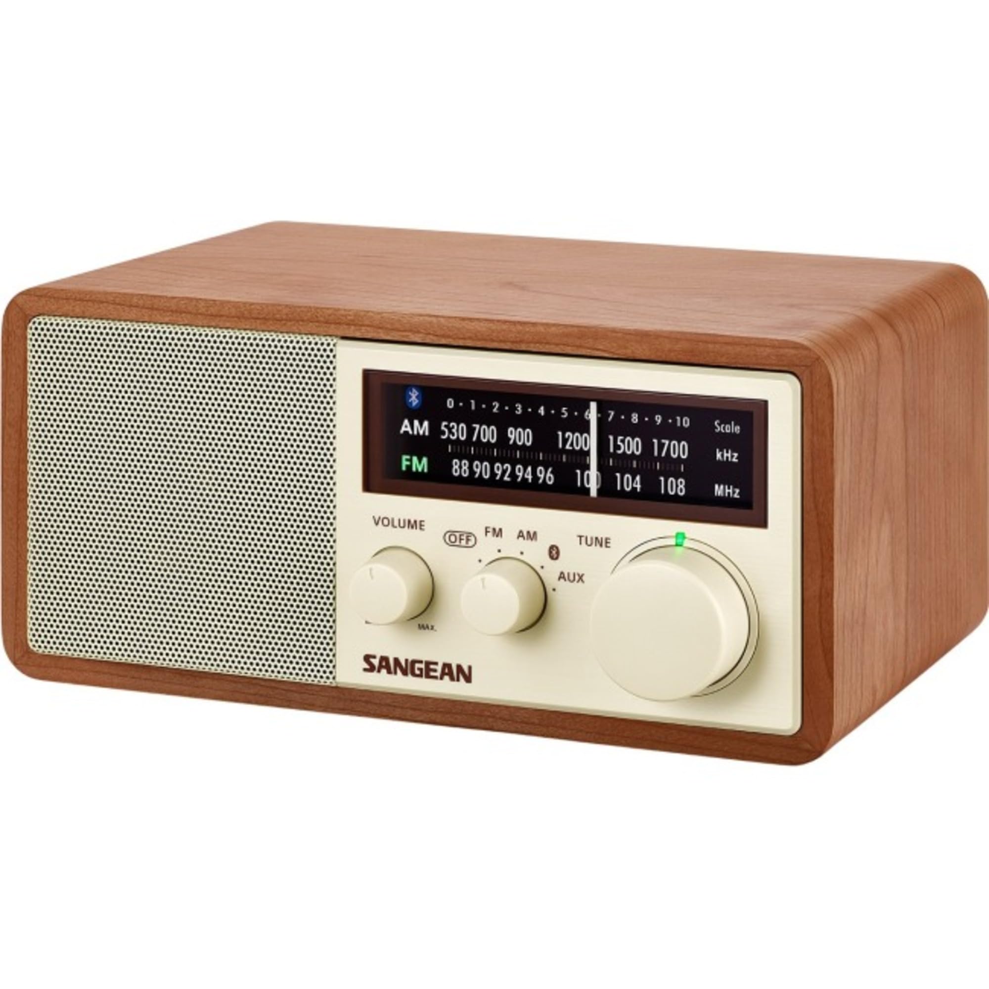Sangean WR-16 AM/FM/Bluetooth Wooden Cabinet Radio with USB Phone Charging