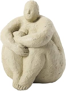 PALHERU Adorno Escultura Mujer, Decoración Escultura Artesanal Resina Mujer Gorda Áspera Simple Moderna, Mesa Pie Personaje Superficie Creativa Decoración Hogar,C