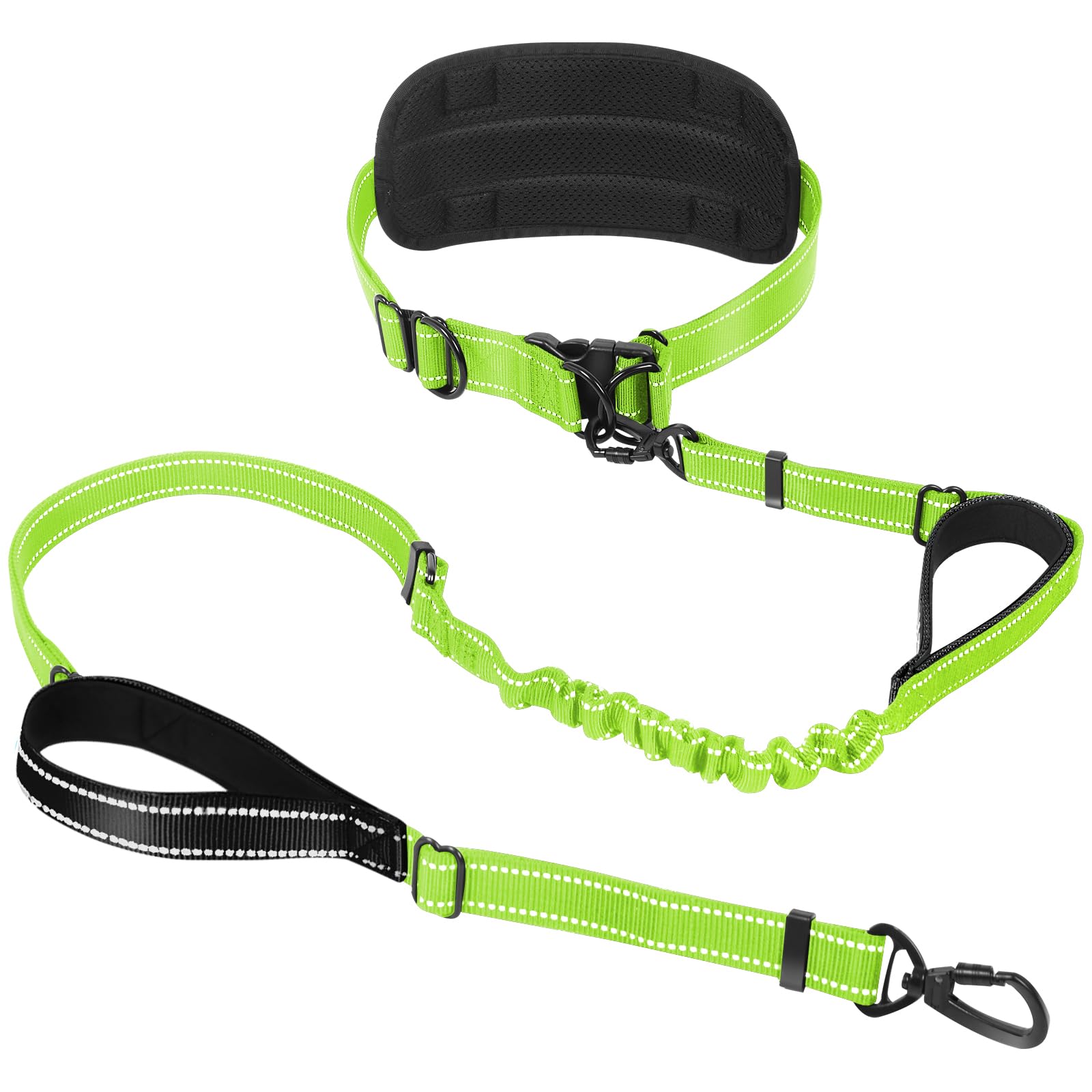 Hands Free Waist Dog Leash, 6-8FT Bungee Leash for 40-125lbs Dogs Walking