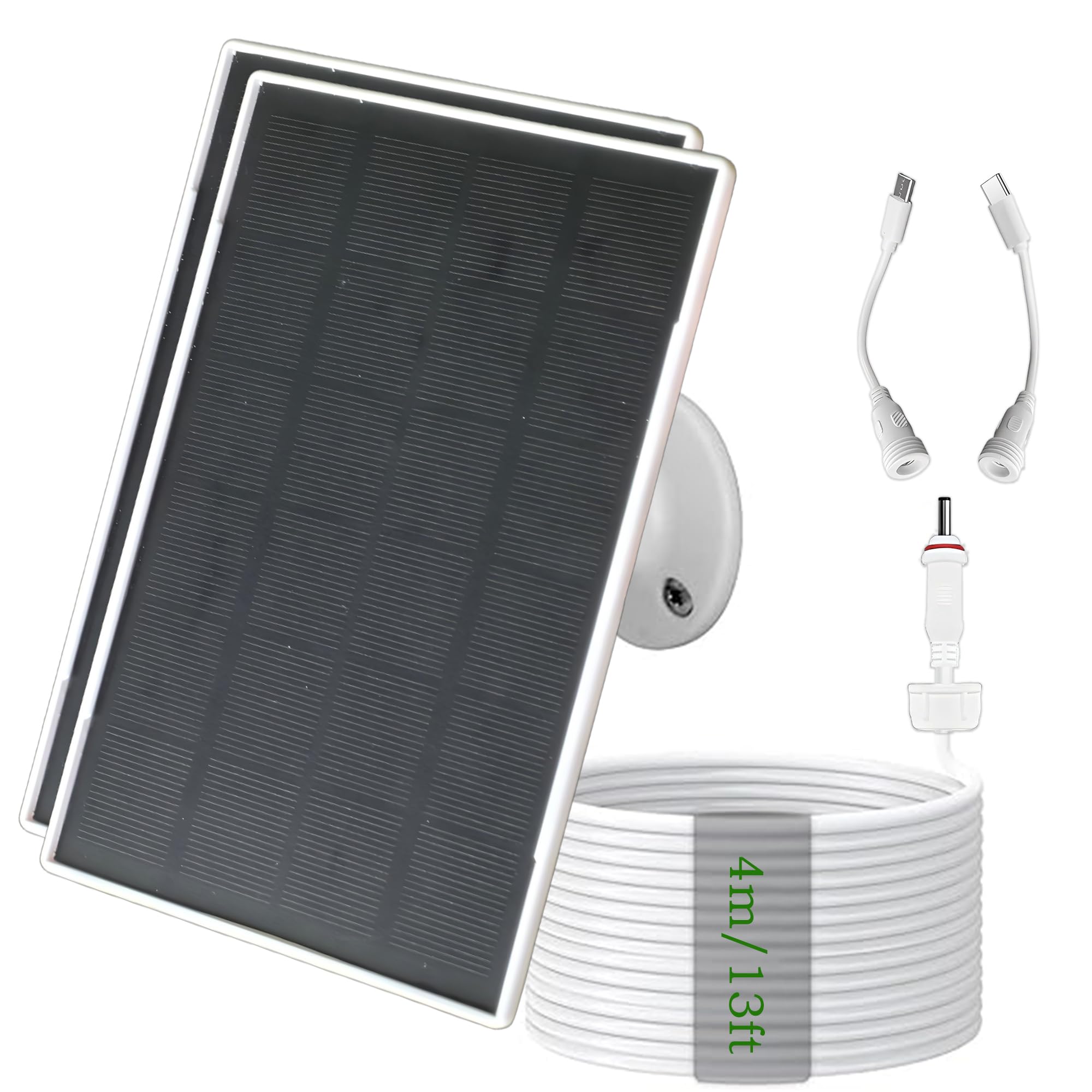 3W/5V Solar Panel with Built-in 6000mAh Battery,DC/USB-C/Micro USB Ports,Multi Device Charging,Compatible with Ring,eufy,Reolink,Blink,and Other Cameras,as Well as 5V Low-Power Devices,IP66 (2)