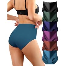 LEVAO Seamless High Waisted Underwear for Women No Show Full Coverage Briefs Stretchy Invisible Panties Pack of 6