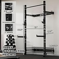 Vista 3 de RitFit 2.36'' x 2.36'' Folding Squat Rack for Home Gym, Wall Mounted Squat Rack with Attachments - Space Saving Squat Power Rack