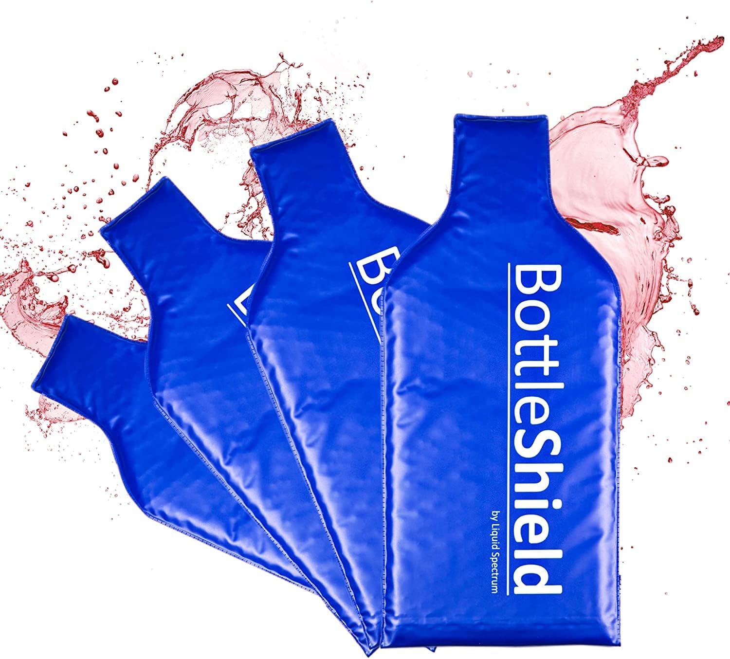 Reusable Wine Protector Travel Bag by Bottle Shield (6-Pack) - Bubble Cushioning Wrap Suit - Unbreakable Bottle Sleeve, Leak Proof - Wine Tote Bags Accessory for Suitcase Luggage, Blue
