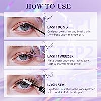 Vista 7 de B&Q - Kit de racimos de pestañas Wispy Flora - Feath5D 01, kit de racimos de pestañas con pegamento y herramientas, kit de pestañas ligeras