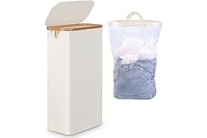 Slim Laundry Basket with Lid for Narrow Spaces