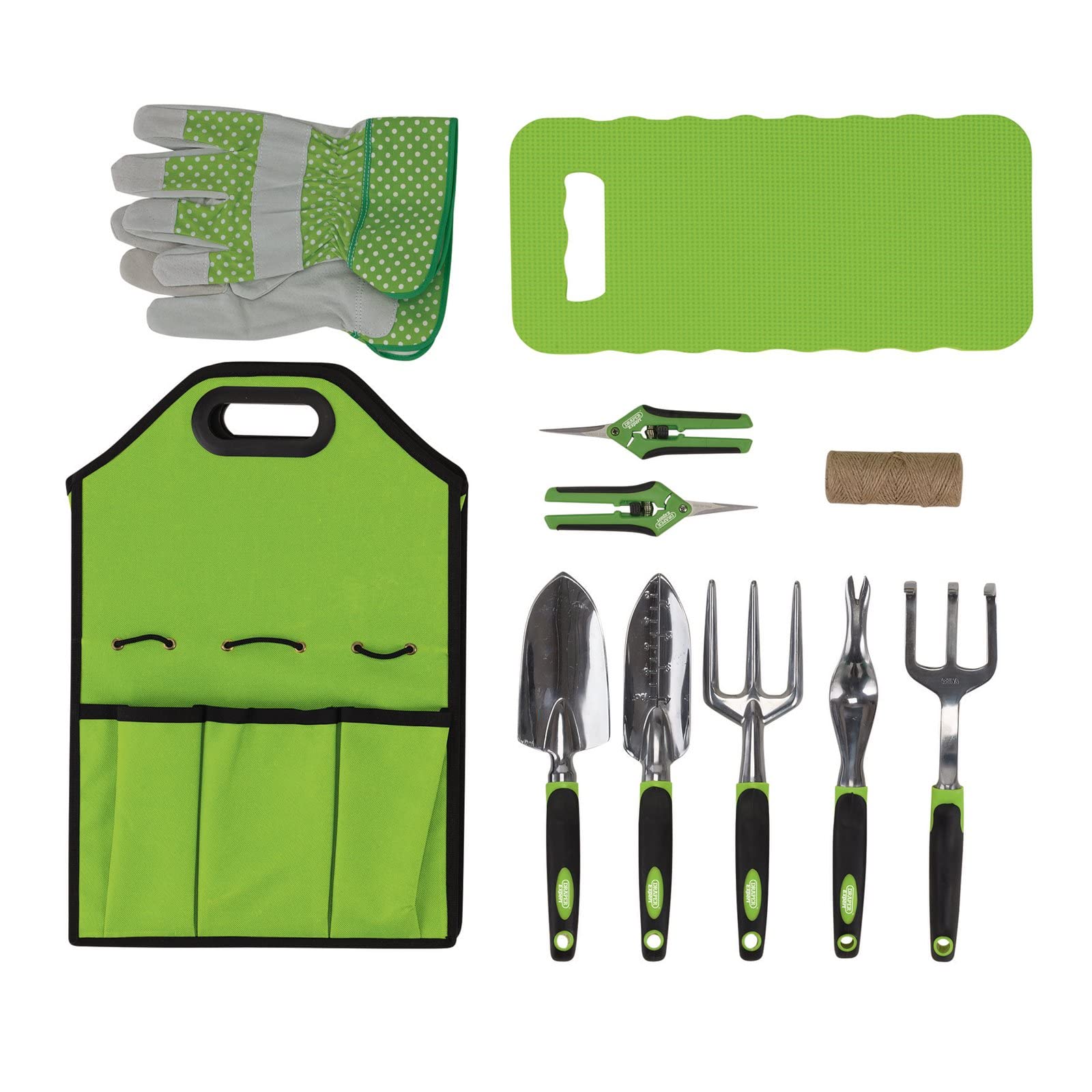 DRAPER 08998 Juego de Herramientas de jardín de Aluminio con Bolsa de Almacenamiento (11 Piezas)