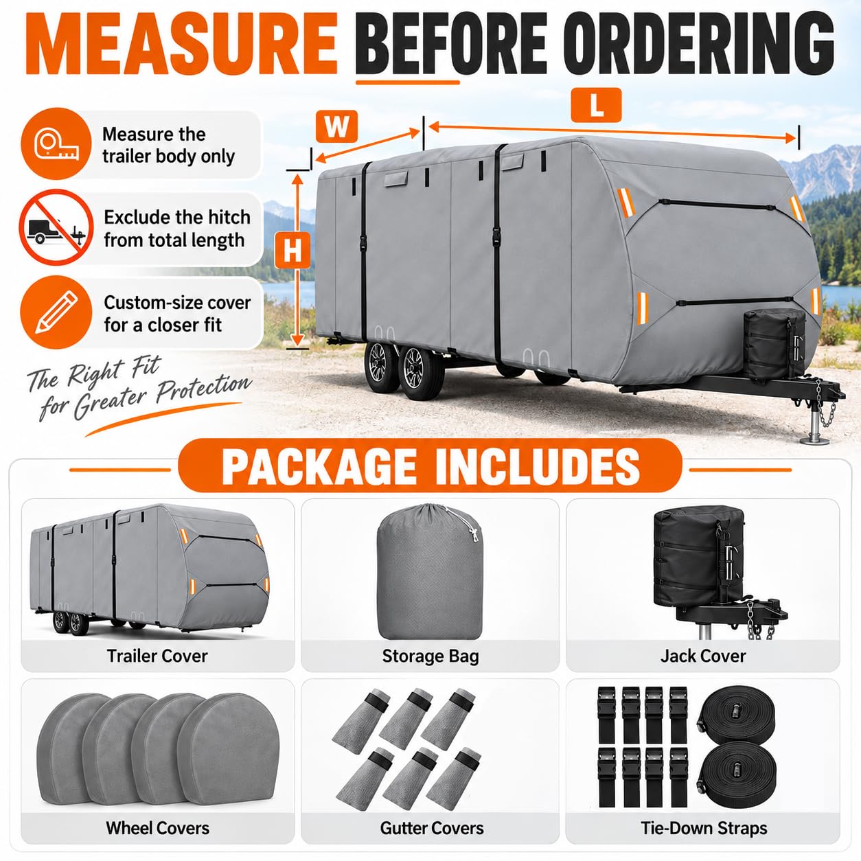 Wohnwagen Abdeckung für Outdoors RV Back Country Series 21BD 2026