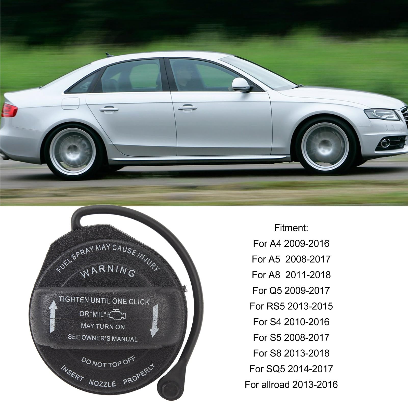 Tapa del depósito de Combustible del Coche Tapa de la Tapa del depósito de Combustible del Coche 5Q0201550L 8K0201550N para A4 para A5 para Q5 para S8 para Sq5