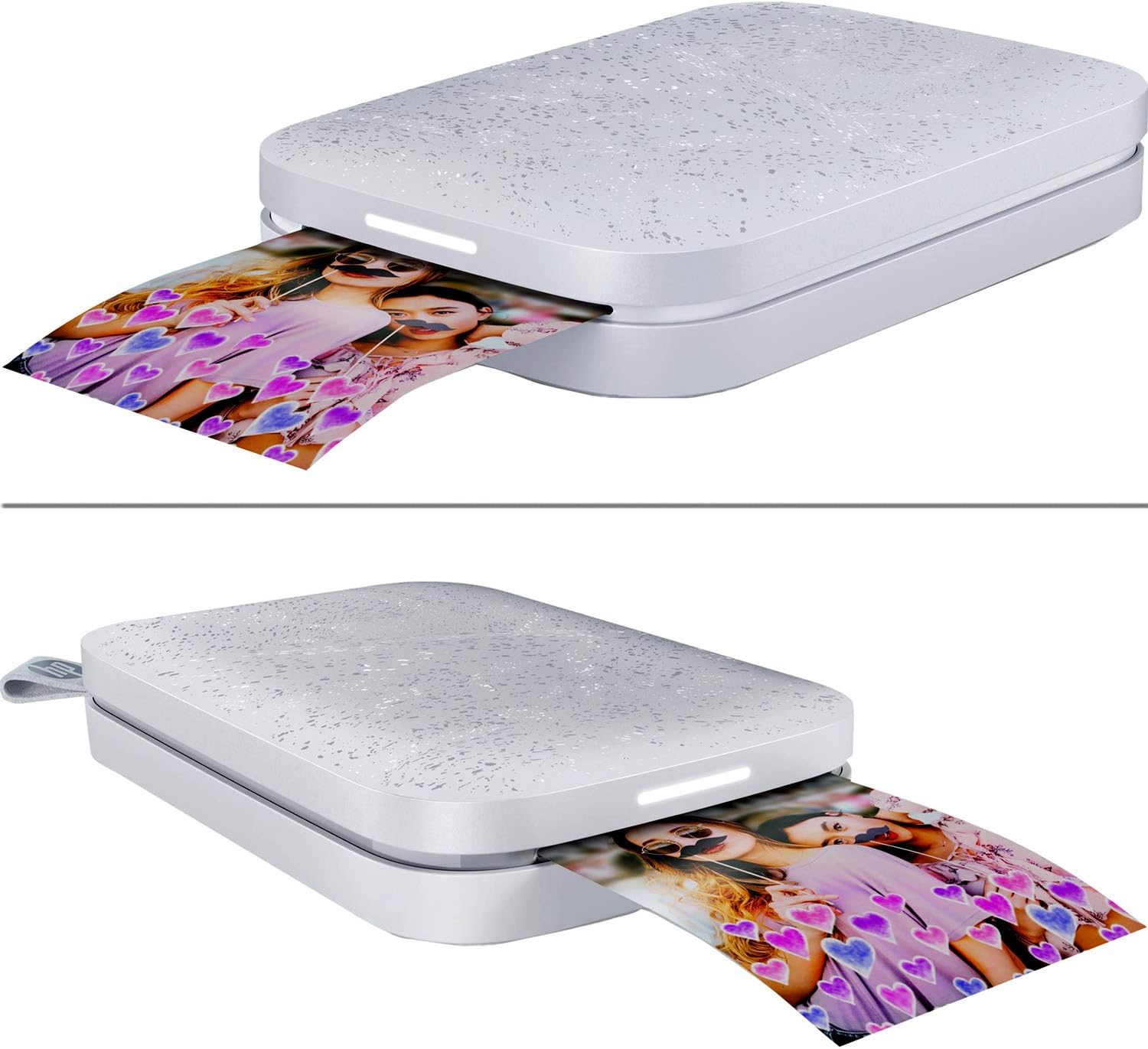 Exсluѕіvе HP Sprocket Portable Photo Printer (2nd Edition) for iPhone or Android [Luna Pearl] + Photo Paper (50 Pack) + Protective Case + USB Cable w/Wall Adapter for HP Sprocket Printer + HeroFiber Cloth
