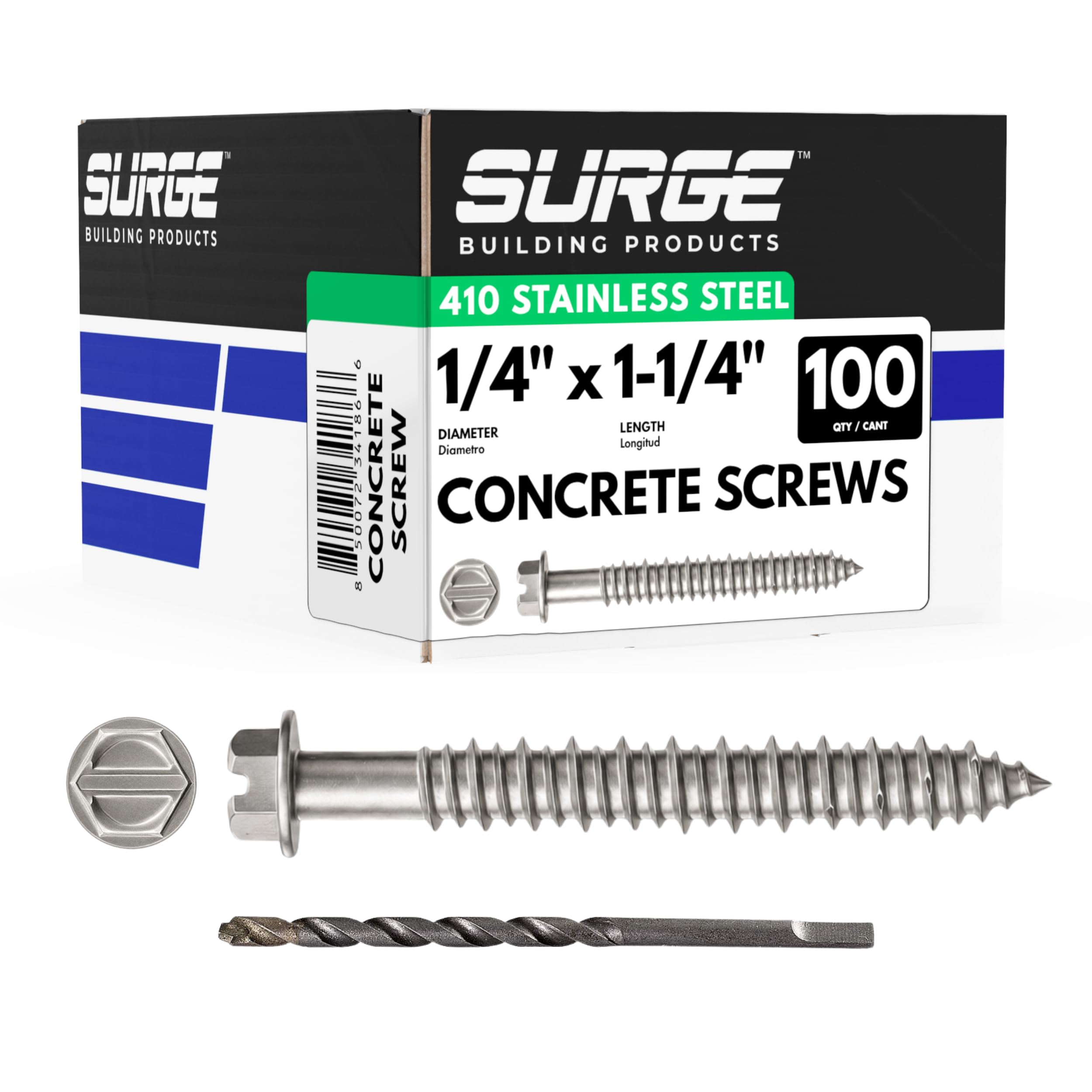Stainless Steel Concrete Screws - 100 Pack -1