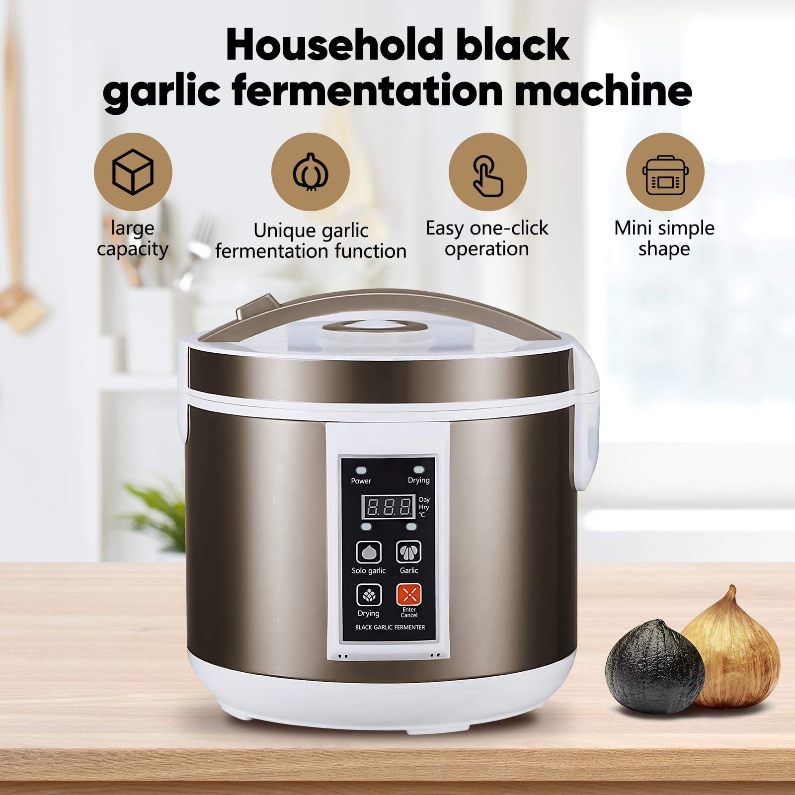 Fermentatore di Aglio Nero,5L Multifunzionale Completamente Automatica Intelligente Fermentatore,macchina per yogurt,Macchina per il kimchi, Macchina per fermentazione della cucina fai-da-te