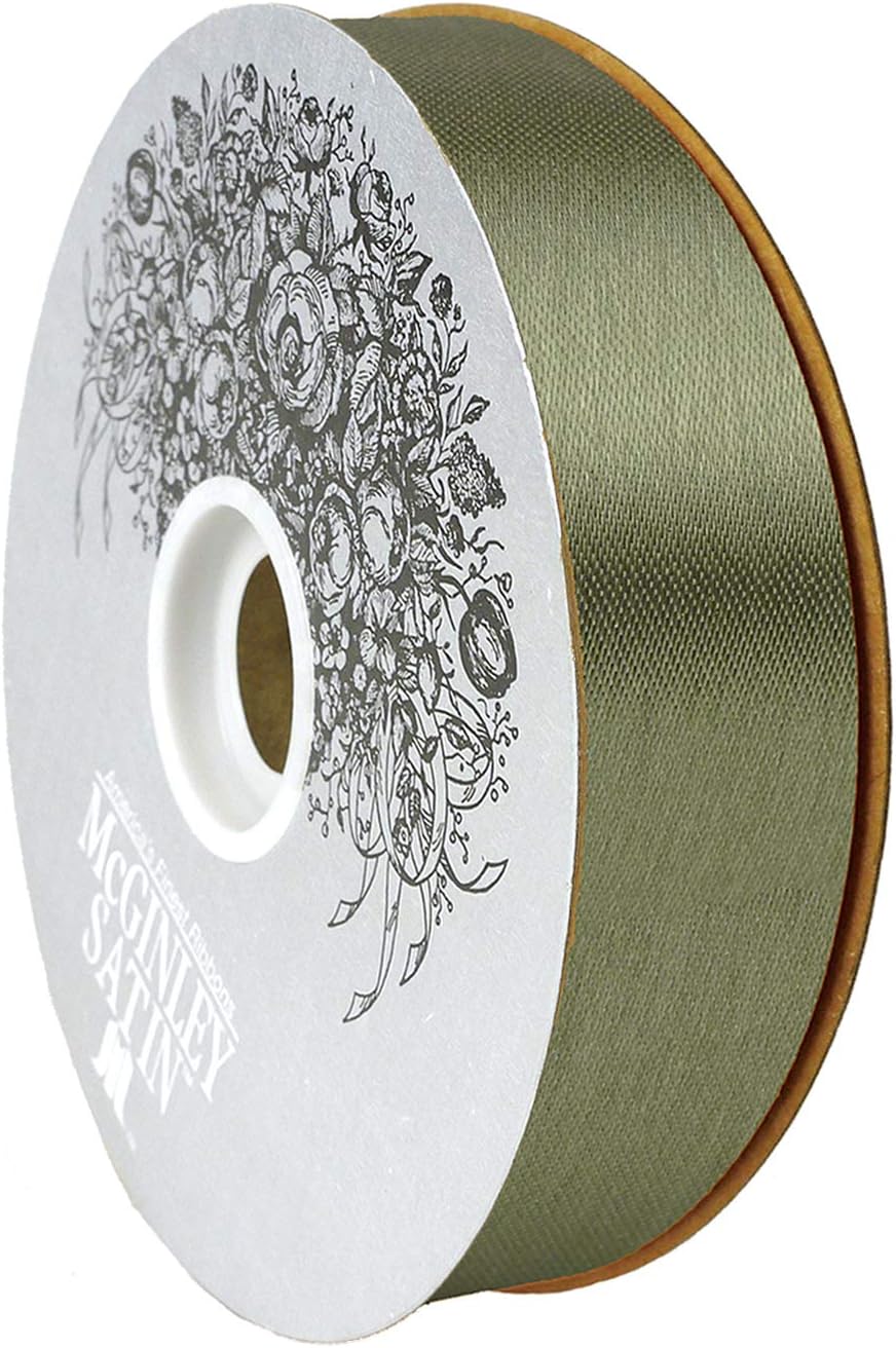 McGinley Mills 1.3" W Acetate Satin Ribbon, White Ivory, 100 Yard Spool