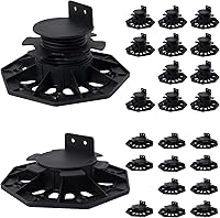 PHLKJL 24-Pack Adjustable Plastic Pedestal Pavers - Floor Slate Deck Supports with Unilateral Keel Slot for Level Installation