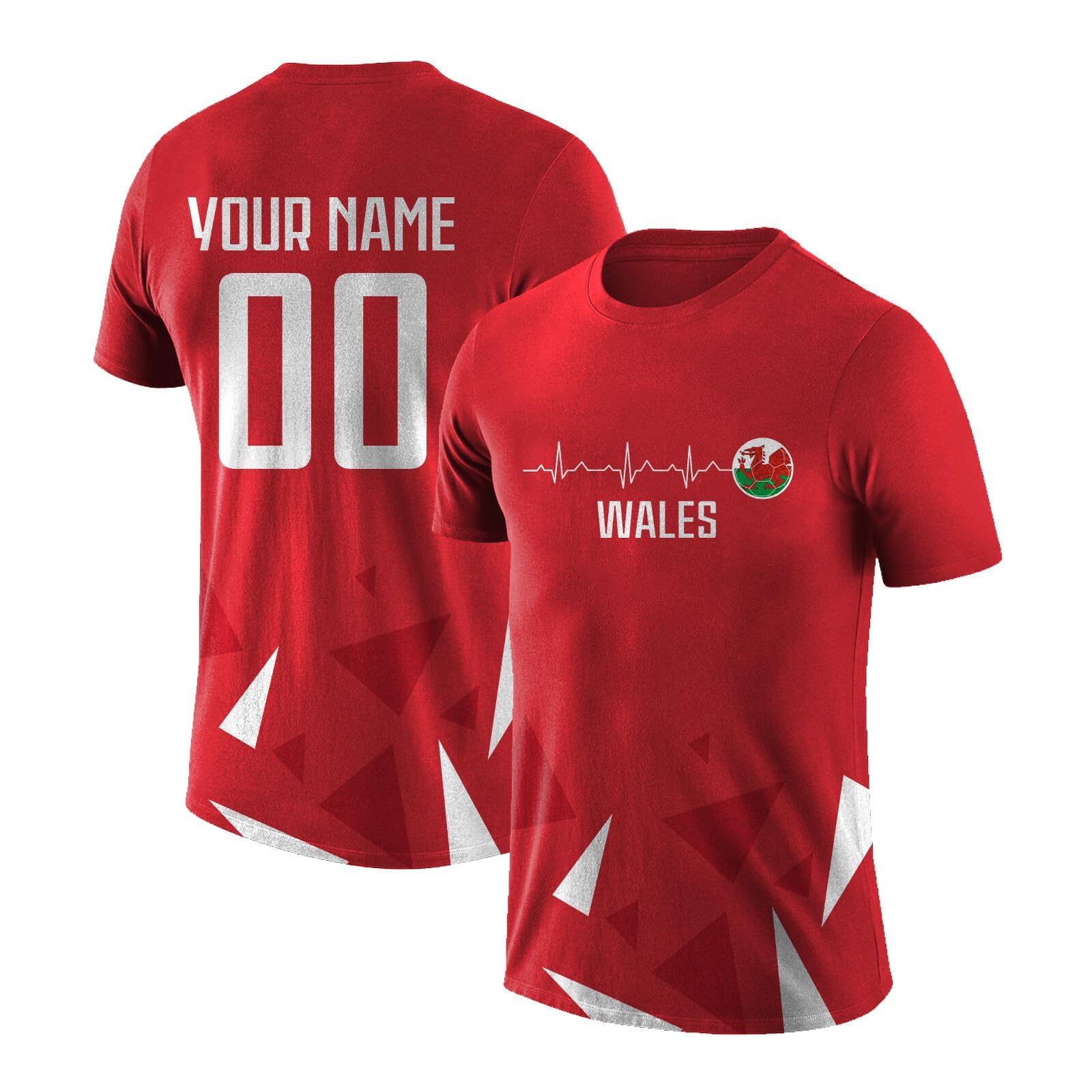 World Cup 2026 Wales Football Jersey Personalised Name Number Fan Top
