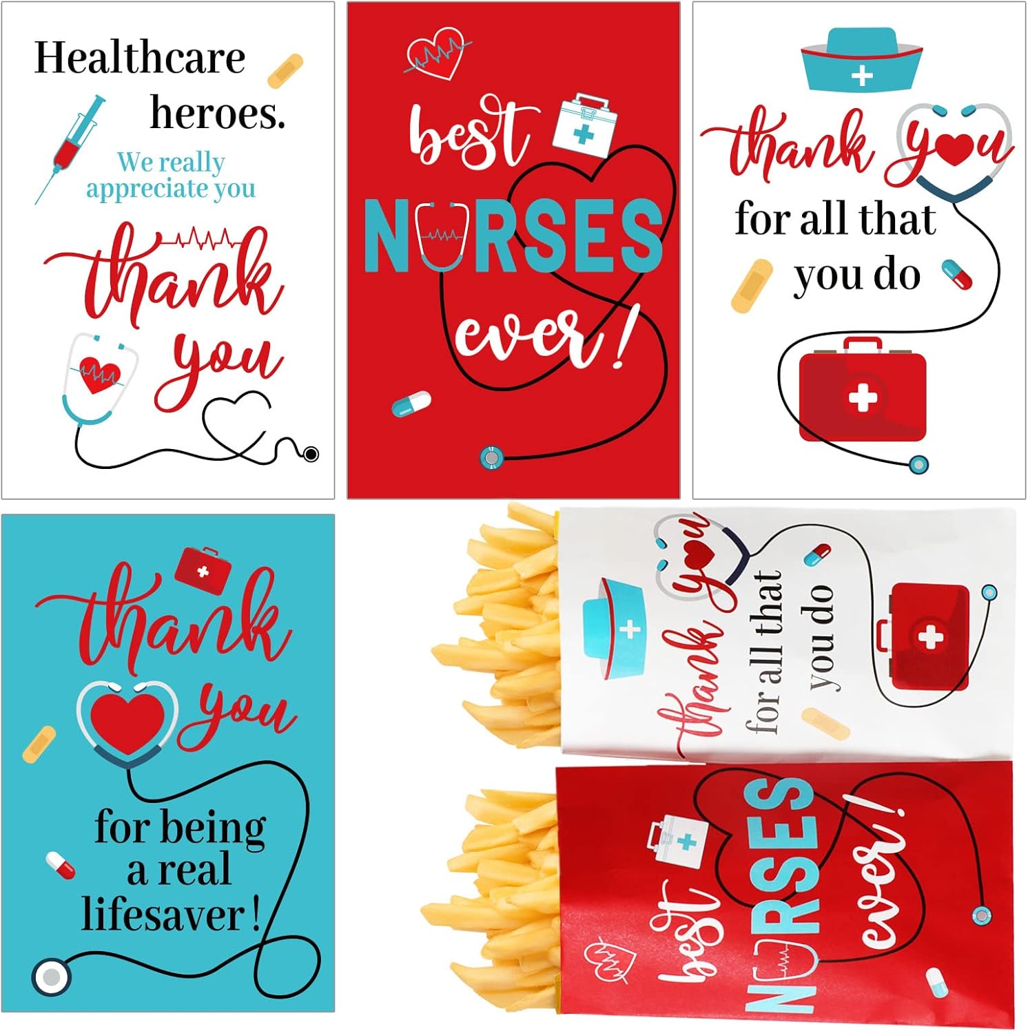 100pcs Nurse Appreciation Gift Bag Bulk Graduation Thank You Goodie Bags Envelopes