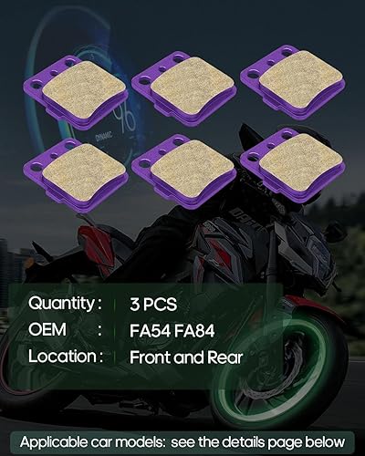 Miniatura 2 de SCITOO Pastillas de freno de fibra de carbono para Yamaha Banshee 350, 03-06 para Yamaha Blaster 200, 11 para Yamaha Raptor 125, 89-04 para Yamaha