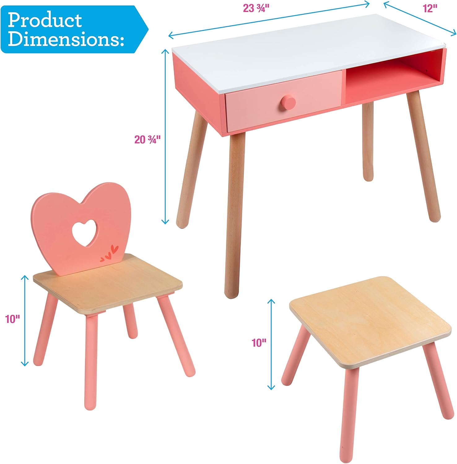 Pretend Nail Salon Wooden Play Set- Glam & Glow Full Playset Includes Nail Polishes, Beauty Caddy, File, Dryer Chair & Stool- Mess-Free Girls Fun Mani Pedi Manicure Care, Kids Indoor Activity Center