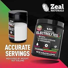 Zeal Electrolyte Powder - 90 Servings | Keto Electrolytes Powder | Zero Sugar, BCAAs, B-Vitamins | Potassium, Zinc, Magnesium | Hydration Powder Recovery Drink | Cherry Limeade