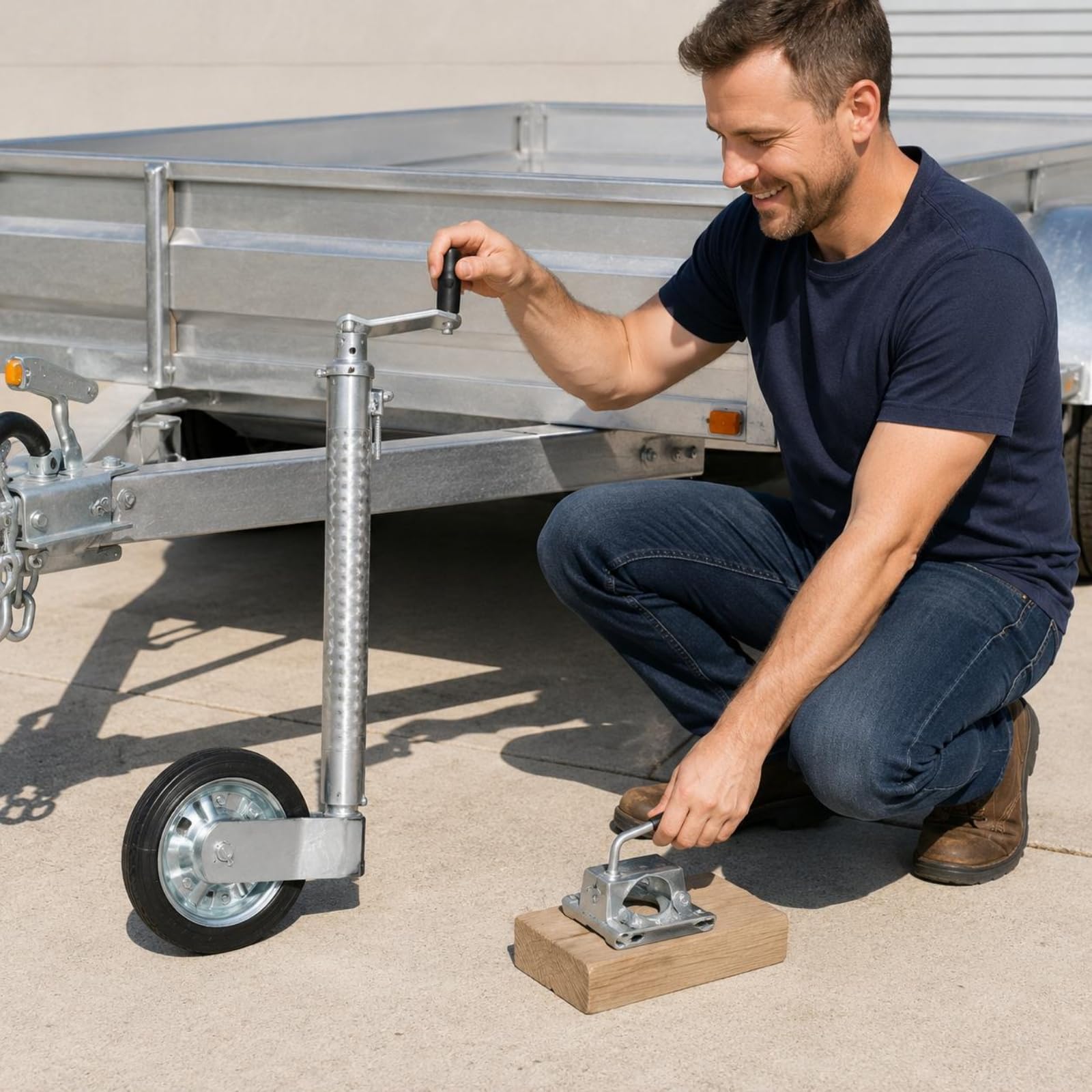 KESOTO Soporte de Rueda para Remolque Abrazadera Fijación Guía Gato Mejora la Estabilidad al y Mover con Control Ensamblaje Lateral Adecuado para Viajes Rutas Áreas de Servicio