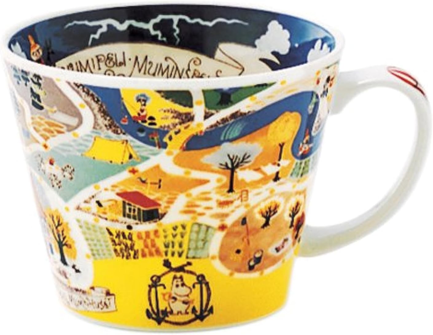 Moomin Valley Map Design Soup Mug Cup Yamaka Japan