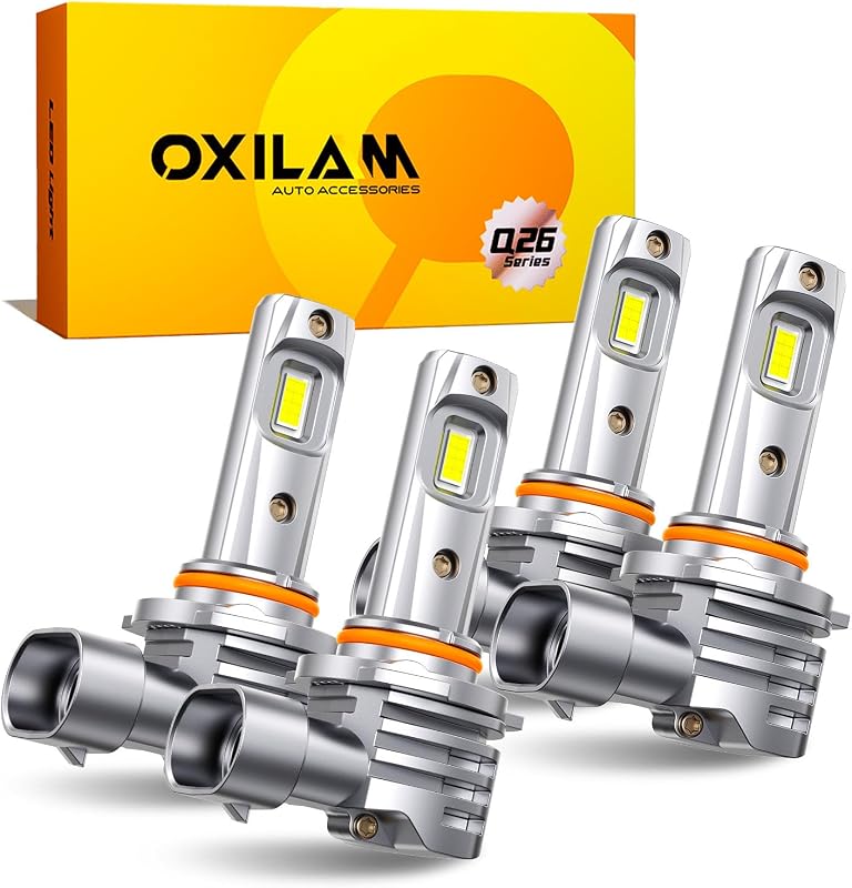 Lâmpadas LED OXILAM Q26 9005 9006 HB3 HB4 6500K branco frio para farol de neblina – 4 unidades