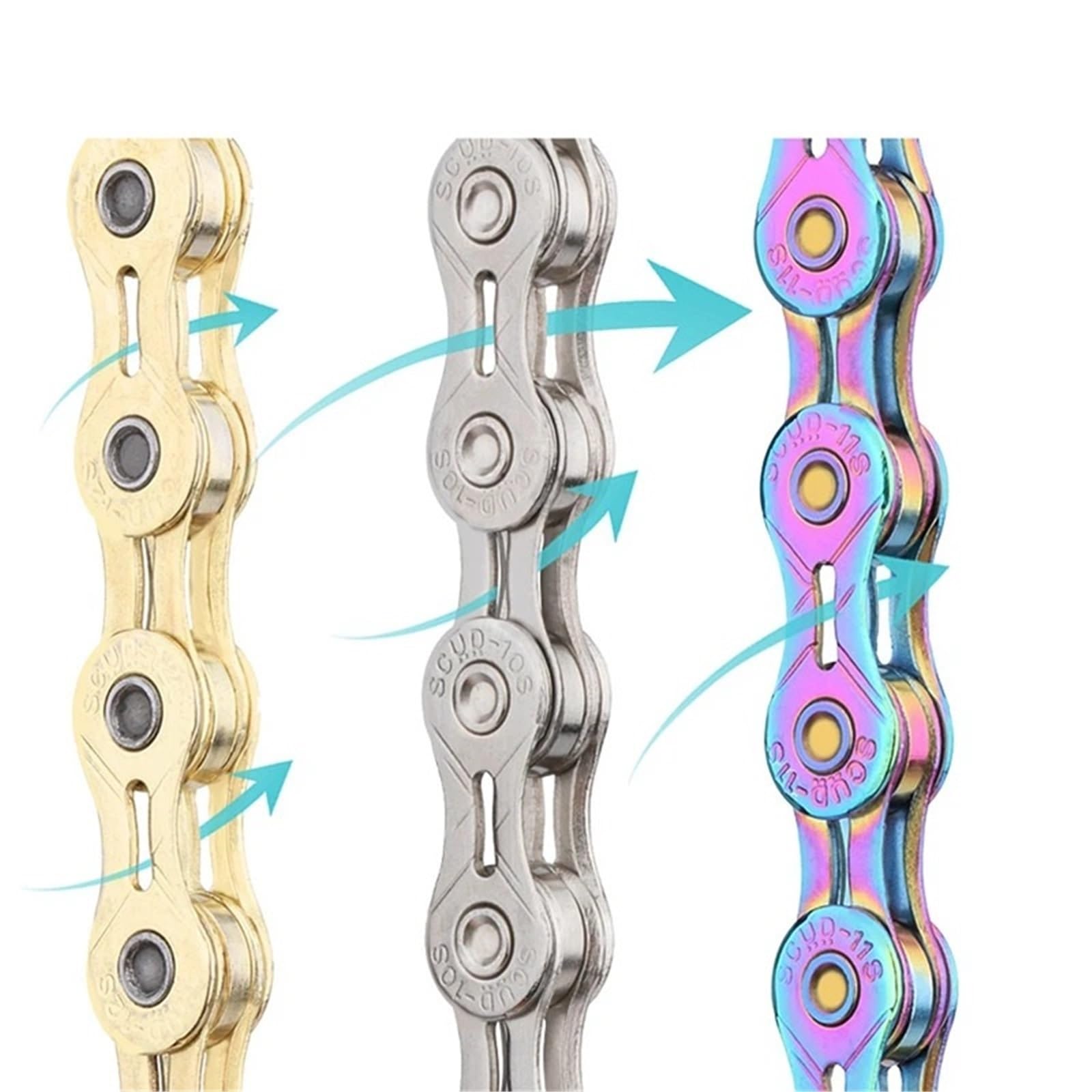 Compatibile con la catena for bici cava RIRO 9-12 velocità | Trasmissioni MTB da strada 9-12 velocità anodizzate a 126 maglie(Colorful X12EL)