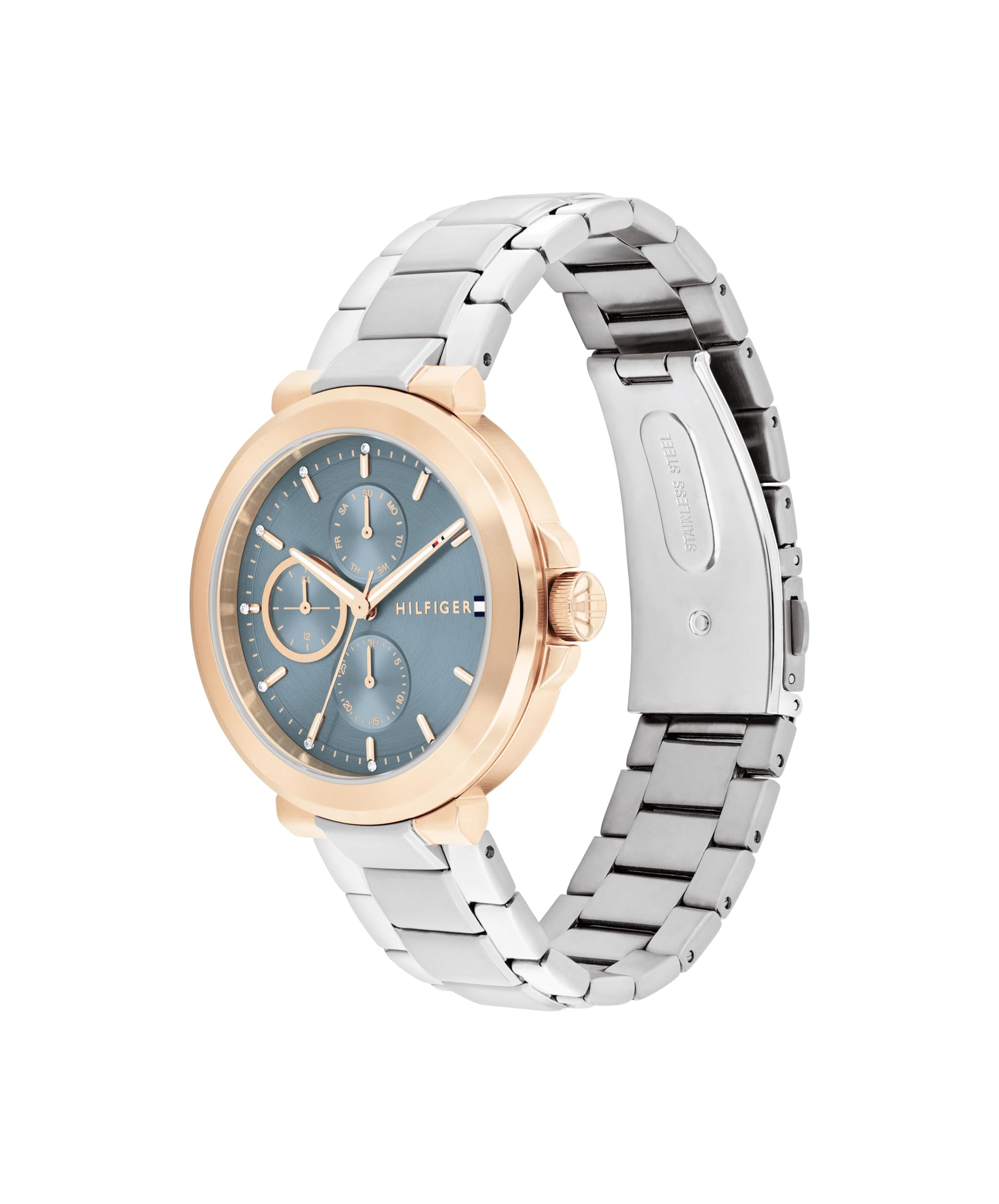 Tommy Hilfiger Orologio Analogico Multifunzione al Quarzo da Donna con Cinturino in Acciaio Inossidabile