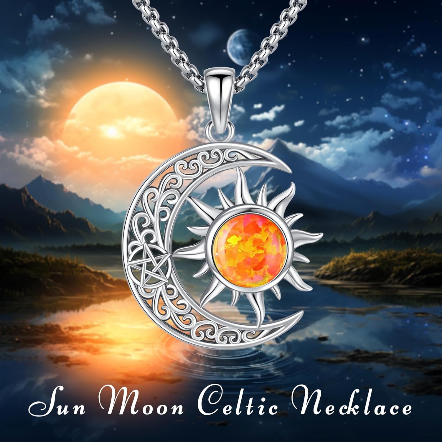 Pentagram/Celtic Knot/Witches Knot/Santa Muerte/Triple Moon Goddess/Baphomet/Hecate Necklace Sterling Silver Magic Wiccan Amulet Pagan Jewelry for Women Men - Image 2