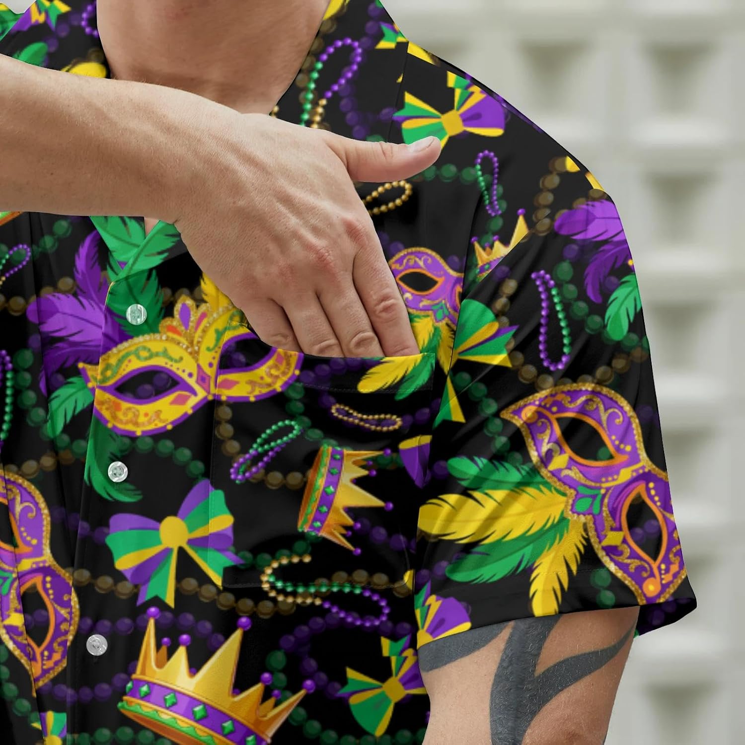 Men's Button Down Shirt Coconut Palm Hawaiian Shirt Short Sleeve Summer Beach Shirt Hawaii Shirts for Men, 4X-Large - Image 4