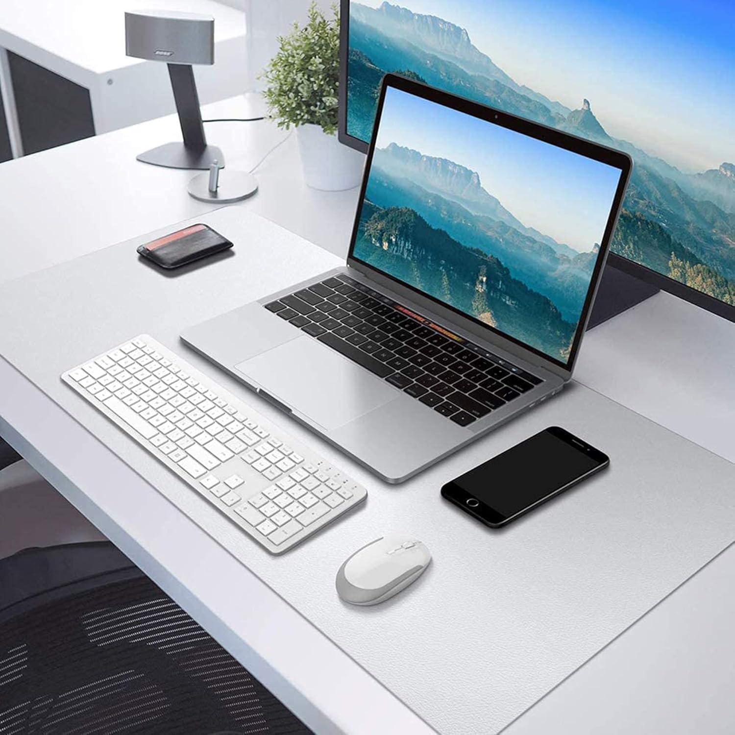 Waterproof Clear Desk Pad,Large Mouse Pad,PVC Non Slip Writing Mat,Heat Resistant Desk Protector with Round Edge,Laptop Pad for Office Home,14060cm,Clear