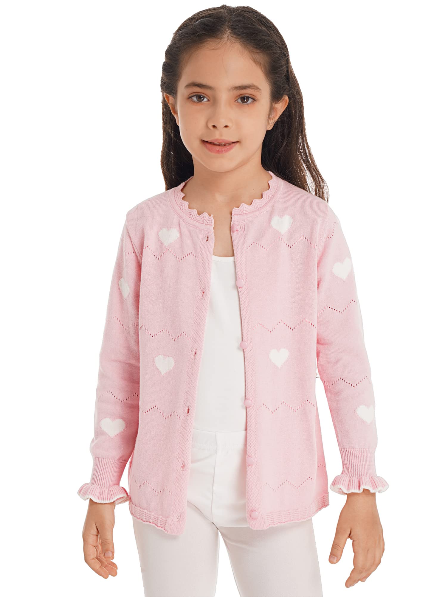 Alvivi Cárdigan Niñas Cárdigan Fino de Punto Prendas de Abrigo Hueco Manga Larga Chaqueta Corta Chal Transparente Casual Cárdigan con Aire Acondicionado