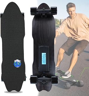 Elektrisches Skateboard mit Fernbedienung, wasserdichtes Longboard-Skateboard, 7-lagiges Ahornholz, 15 km Reichweite, 25 km/h Höchstgeschwindigkeit, Pendler-Longboard für Anfänger C