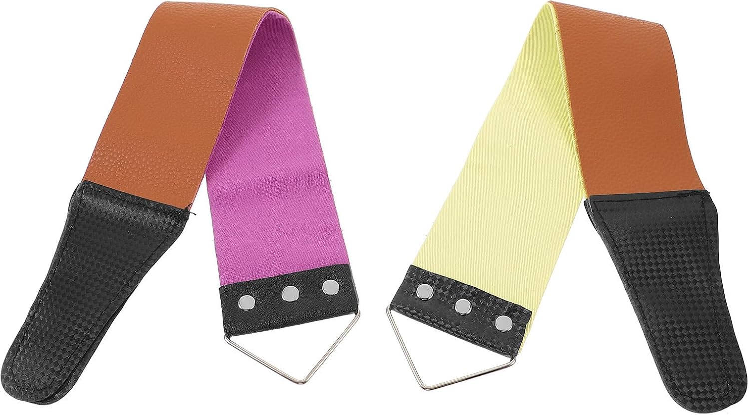 SEWACC Razor Synthetic for Strop Dual-sided Barber 2pcs Sharpening Straps, Practical Fabric Leather Sharpening Tool for Final Blade Maintenance Random Home Use