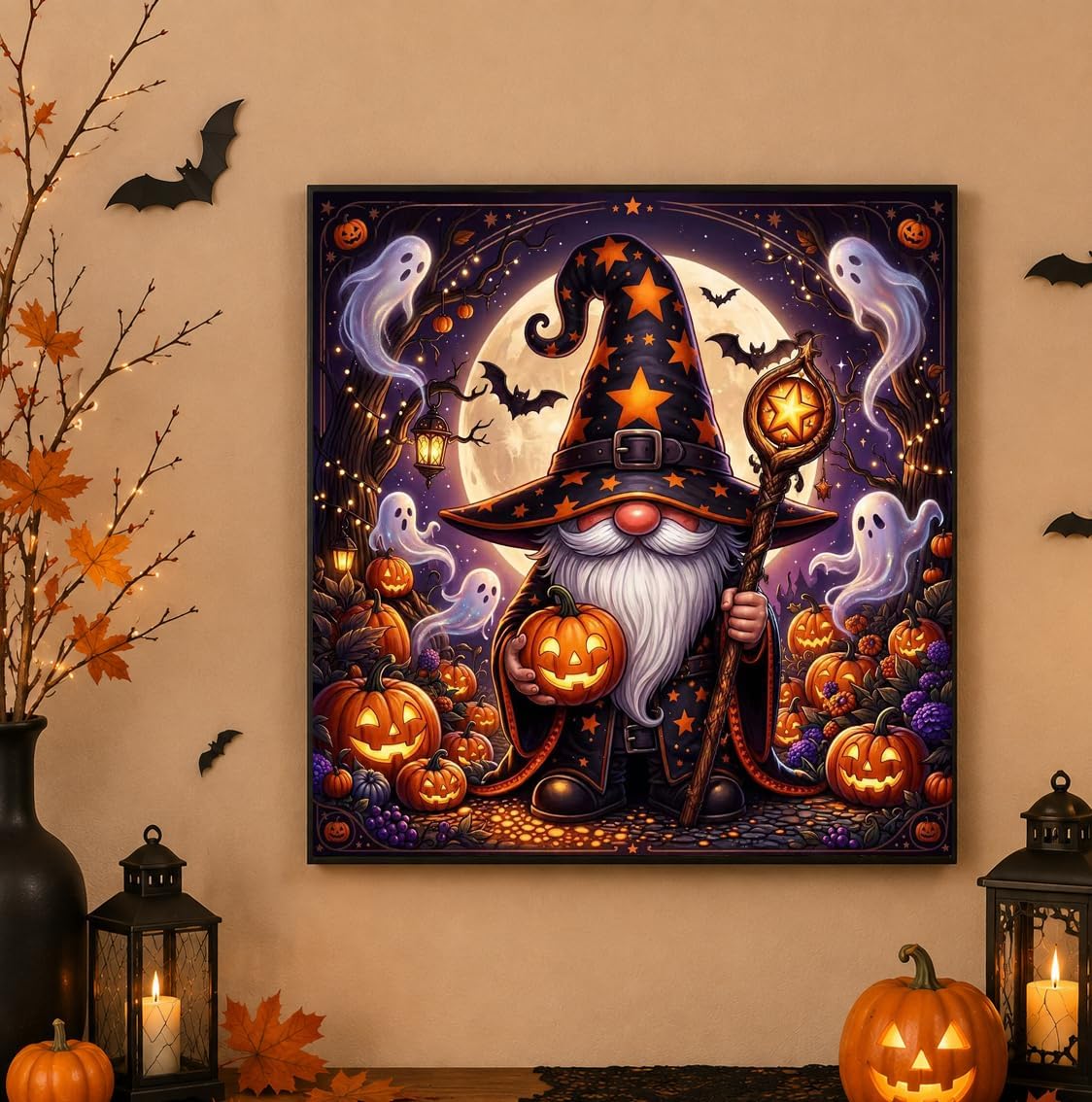Halloween Gnome Diamond Art Kits for Adults, Diamond Painting Kits, 14x14in image 3